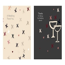 Pack of 10 Wedding Thank You Cards