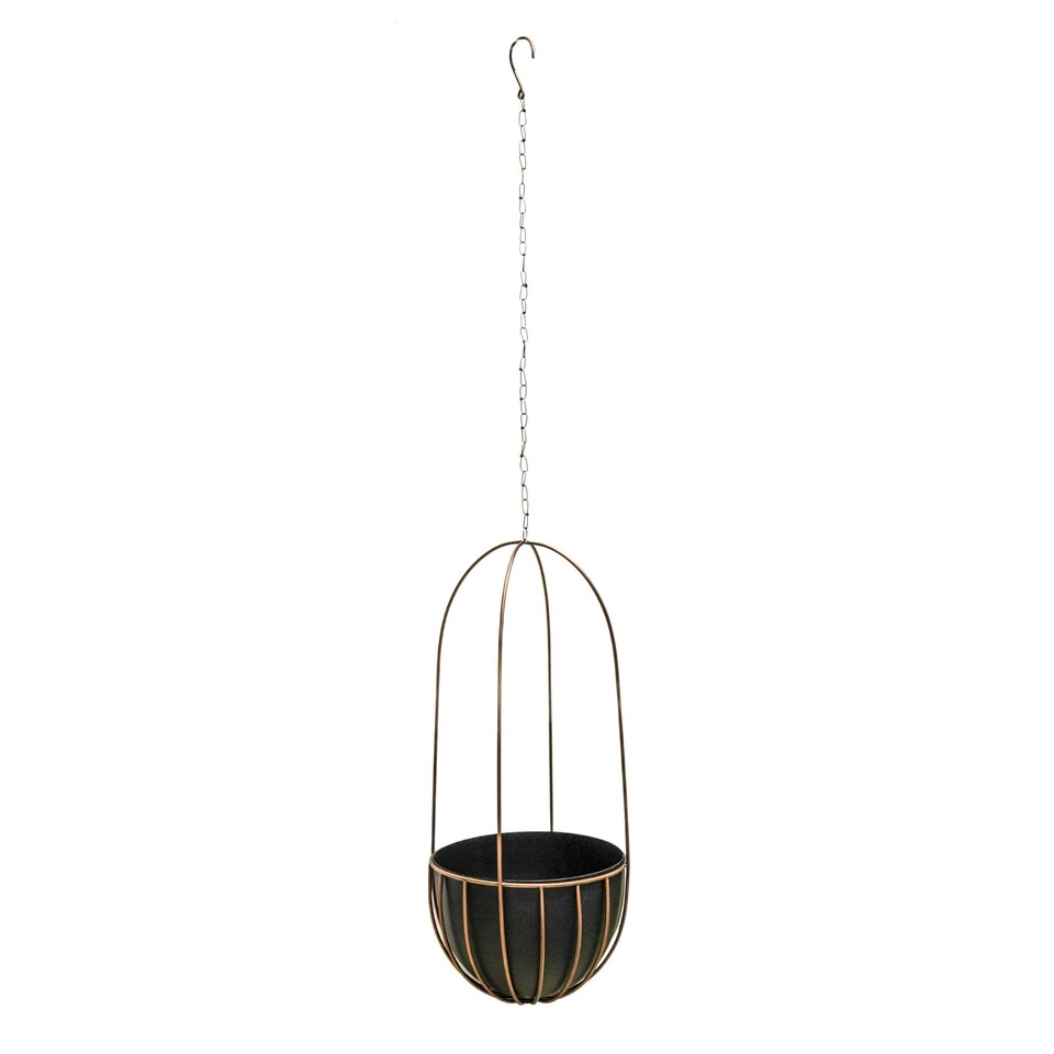 image 1 of Indoor Tall Kensington Hanging Planter Copper