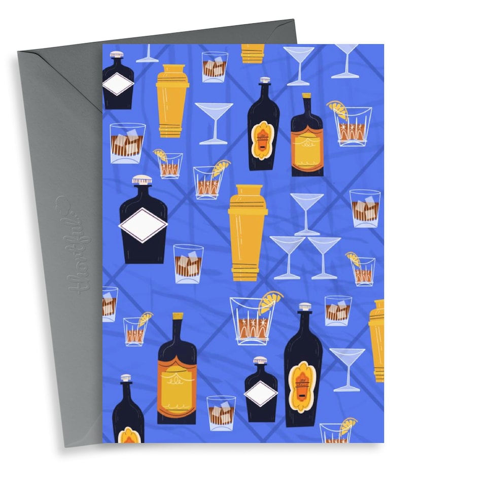 image 1 of Contemporary Cocktail Birthday Card For Him