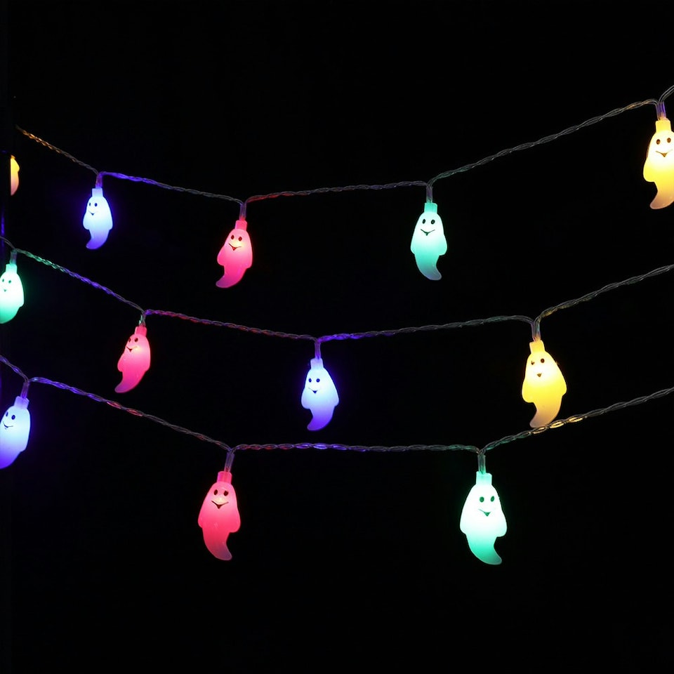 image 1 of Living and Home Halloween 20 LED Ghost String Lights for Decoration