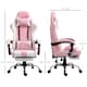 image 3 of Vinsetto Ergonomic Gaming Chair, PU Leather Reclining Computer Chair with Footrest and Lumbar Support, Headrest and Adjustable Height for Adults, Pink