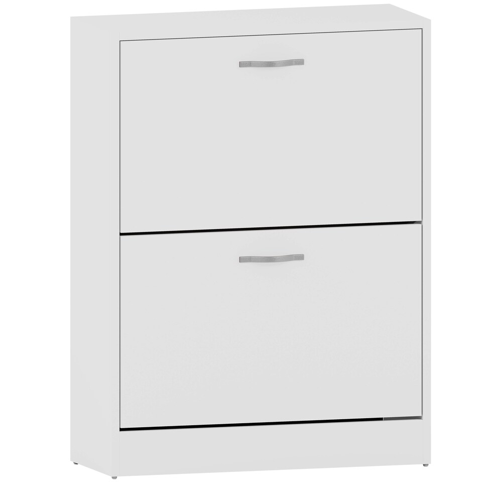 image 1 of Vida Designs 2 Drawer Shoe Cabinet Shoe Rack Storage Cupboard, White
