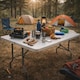 image 2 of 6ft Folding Table Heavy Duty Trestle Camping Table & Outdoor