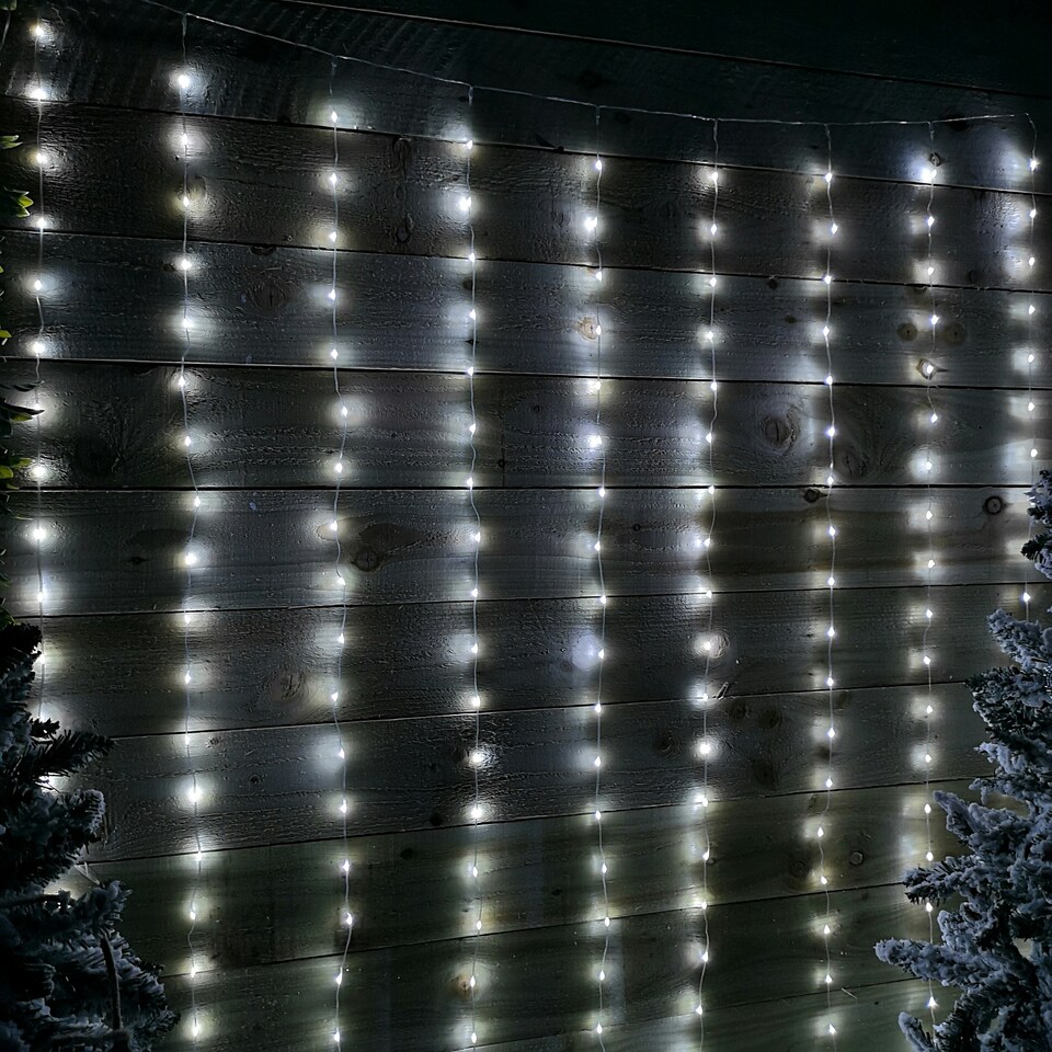 image 1 of 2.1m 300 LED Indoor Outdoor Party Curtain Christmas Lights in Cool White