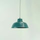 image 2 of ValueLights Morris Teal Metal Drop Hanging Pendant Ceiling Light with LED Bulb