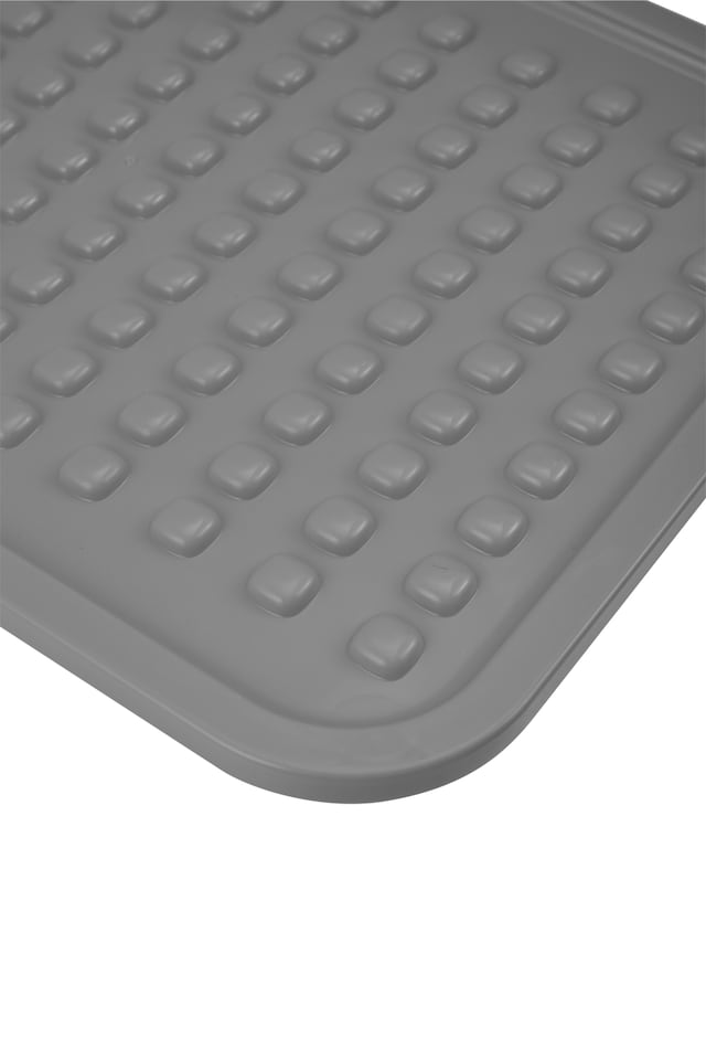 image 1 of Living and Home Open Top Cat Litter Box with Cat Litter Mat | Grey