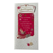 Happy Birthday To Goddaughter Floral Design Soft Whispers Card