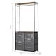 image 3 of HOMCOM Storage Coat Rack Hallway Bedroom Organiser Shelves w/ Hanger, 5 Drawer