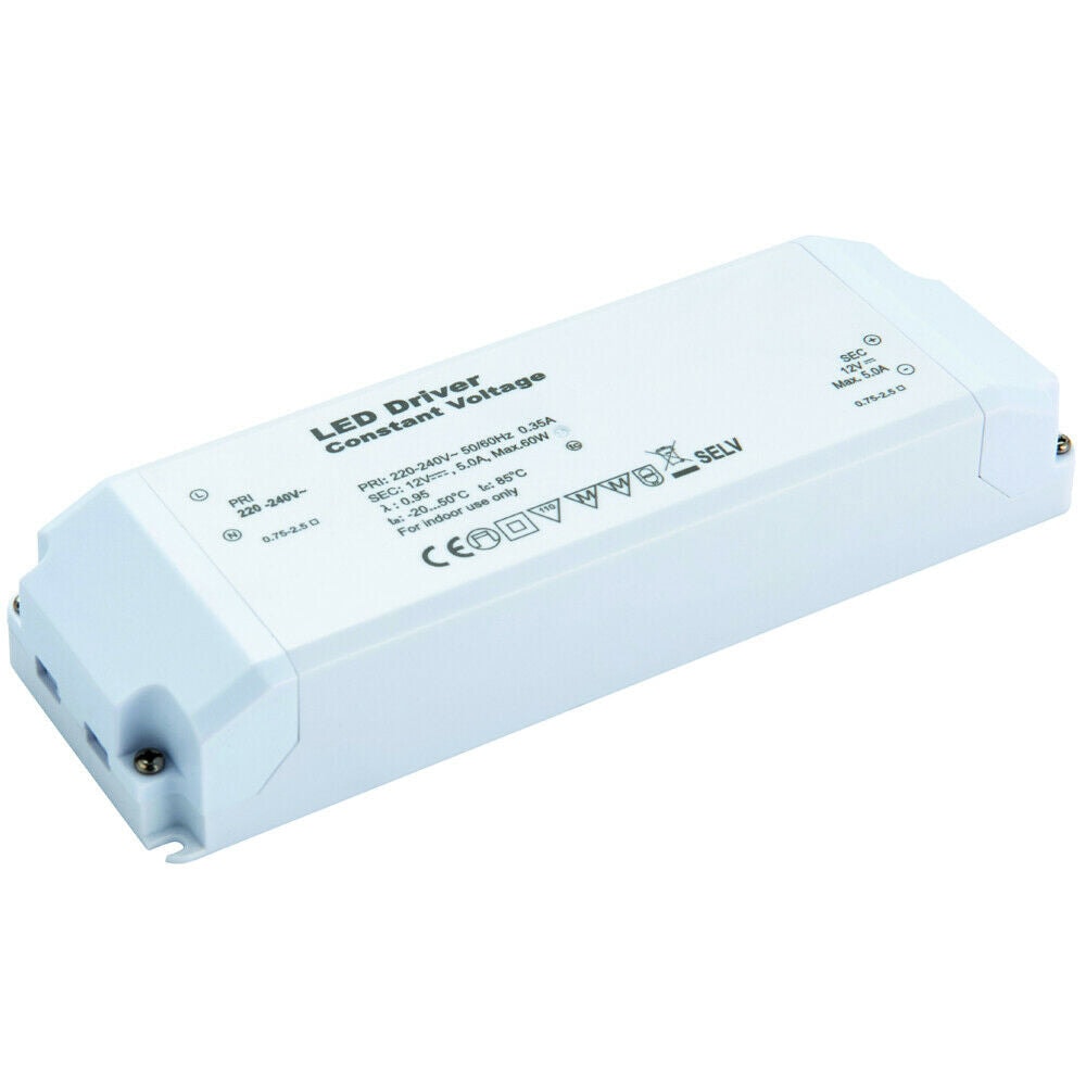 Loops 12V DC 60W Constant LED Driver / Transformer Low Voltage Light Power Converter