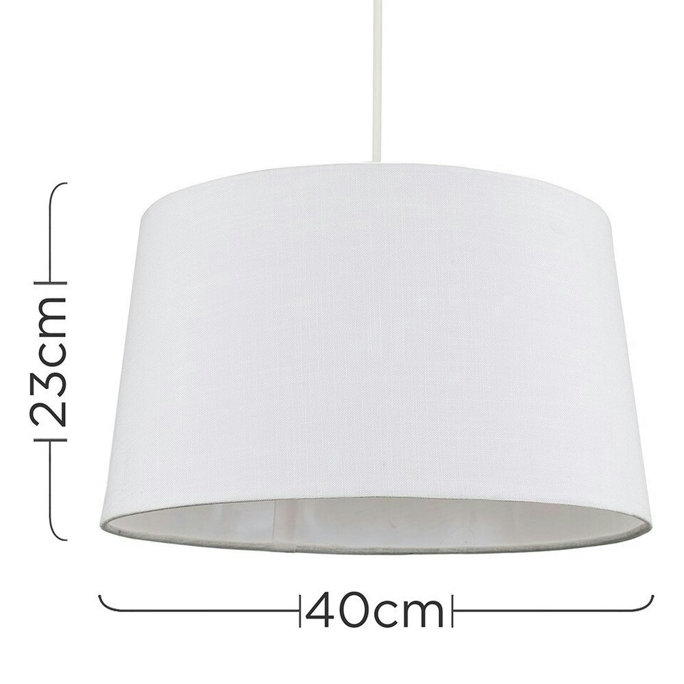 image 1 of ValueLights Modern Tapered White Faux Linen Ceiling Pendant Table Lamp Light Shade
