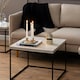 image 4 of Barossa Coffee Table with Light Oak Top & Black Steel Base 60cm