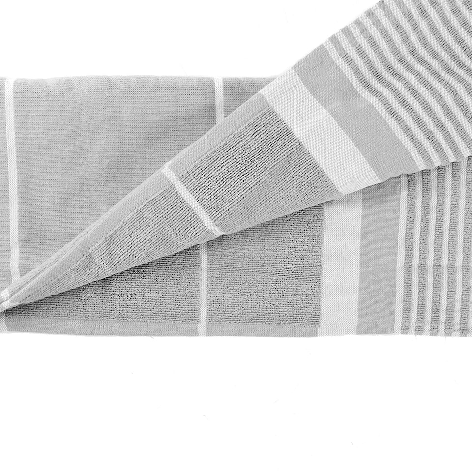 image 1 of Nicola Spring Deluxe Cotton Turkish Bath Towel - Light Grey | Grey | Light Grey