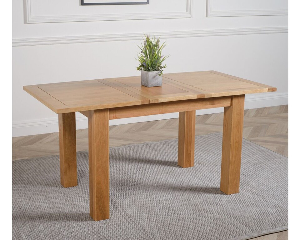 image 1 of Hampton 120-160cm Oak Extending Dining Table and 6 Lola Fabric Chairs | Grey | Grey