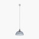 image 3 of Antique Silver Metal and Smoked Glass Dome Pendant Grey | W30xD30xH120cm