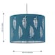 image 7 of First Choice Lighting Set of 2 Fern Teal Cut Out 25cm Pendant Lightshades Green | Silver