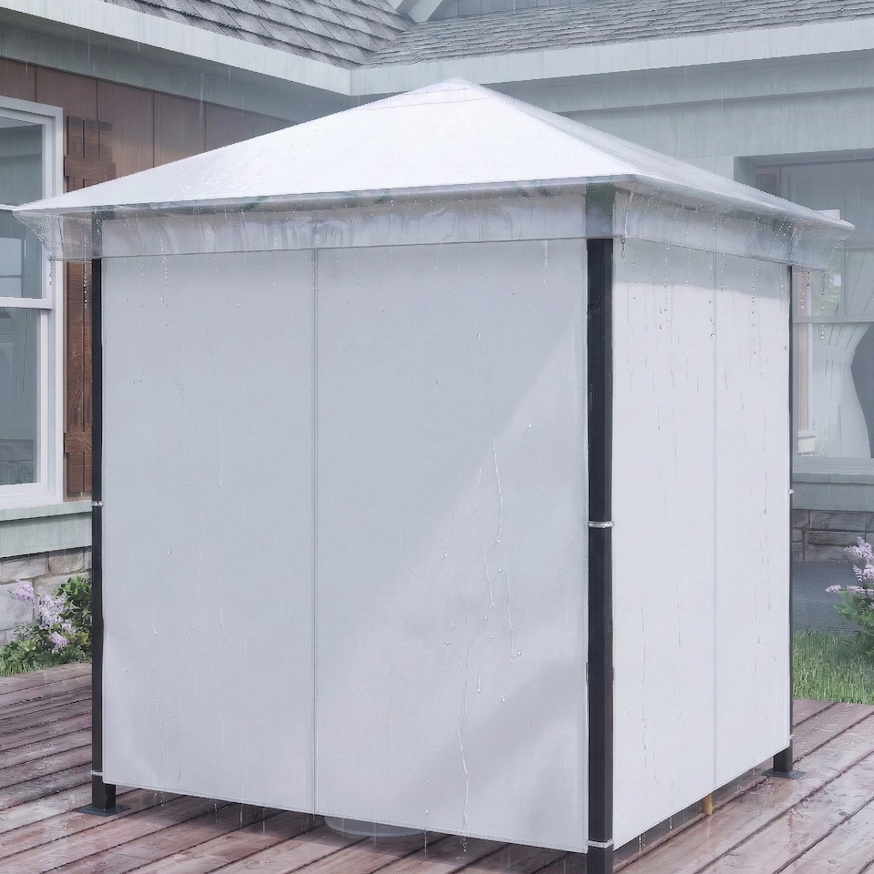 image 1 of Outsunny 2 x 2 (m) Gazebo Protective Cover, Waterproof Cover | Clear | Transparent | 200 x 200 cm