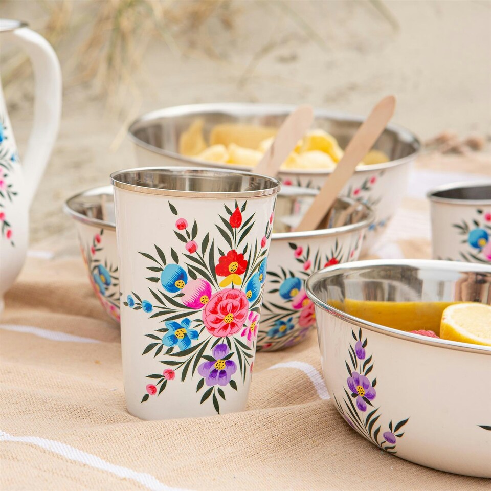 image 1 of BillyCan Picnic Tumblers - 400ml  - Cotton Pansy  - Pack of 6