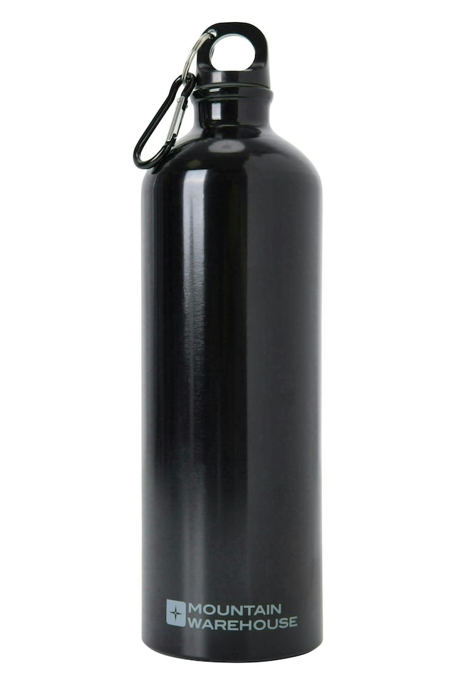 image 1 of Mountain Warehouse 1L Metallic Bottle With Karabiner - 1 Litre | Green | Khaki