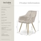 image 6 of Dining Chair Marilyn - quilted velvet, continuous backrest, gold steel legs | Grey | taupe/gold | One Size | 4