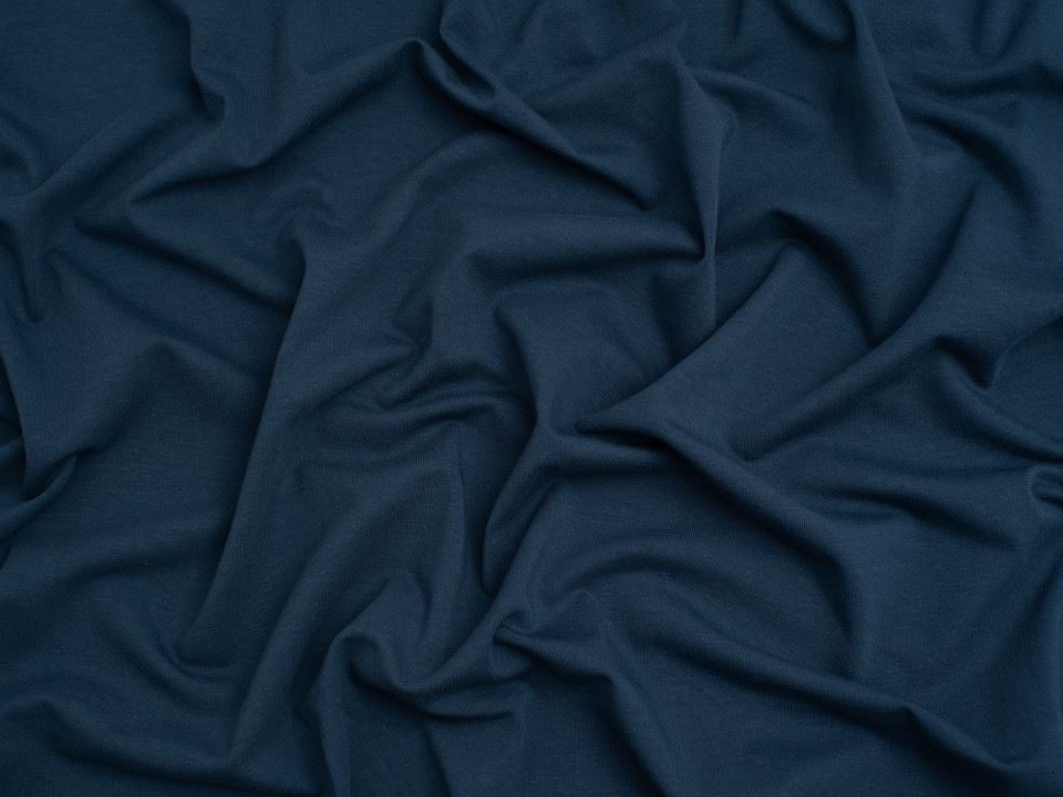Minerva Core Range Blue Cotton Lycra Jersey Stretch Knit Fabric for Dressmaking, 150cm / 59" Wide - per metre