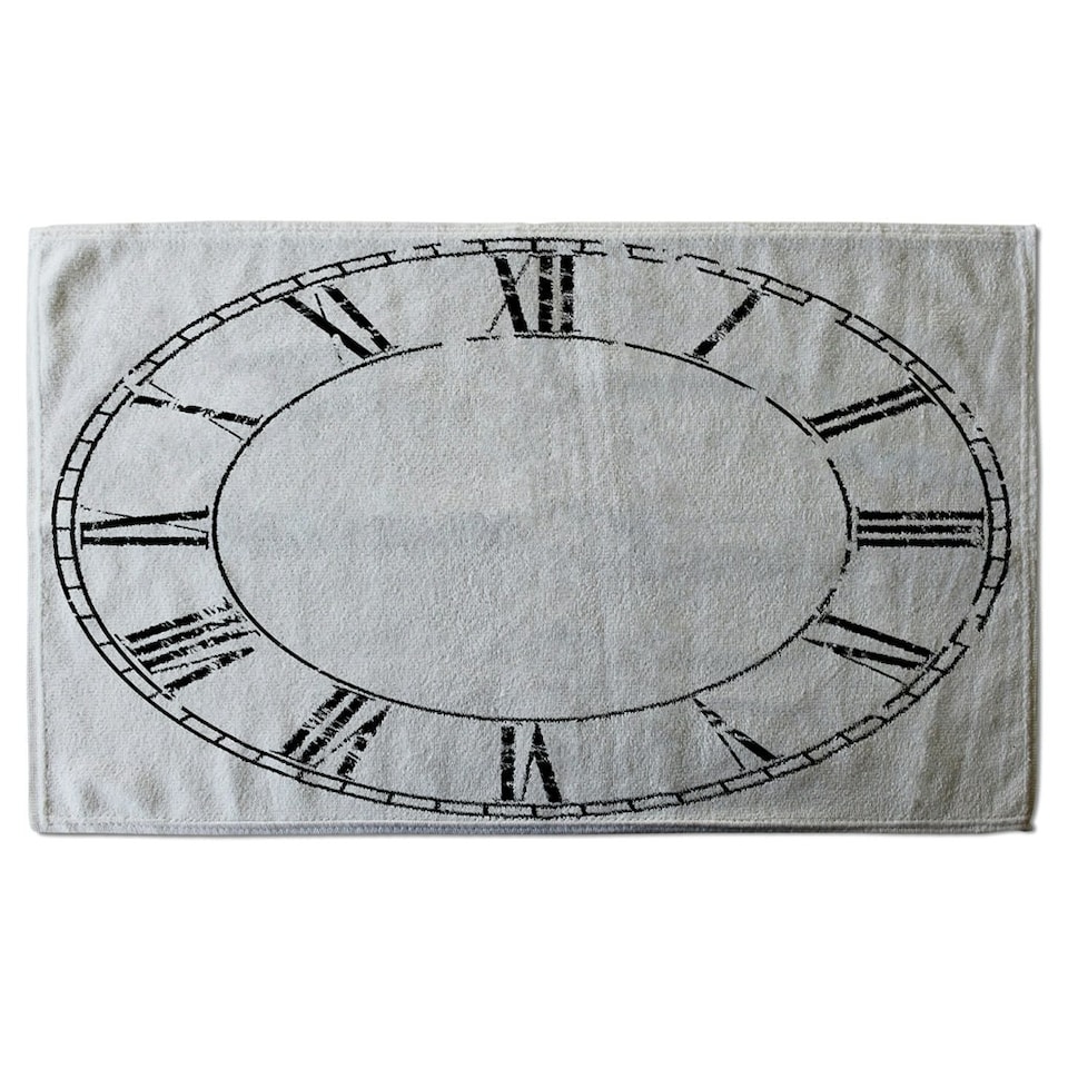 image 1 of Roman Numeral Clock (Kitchen Towel)