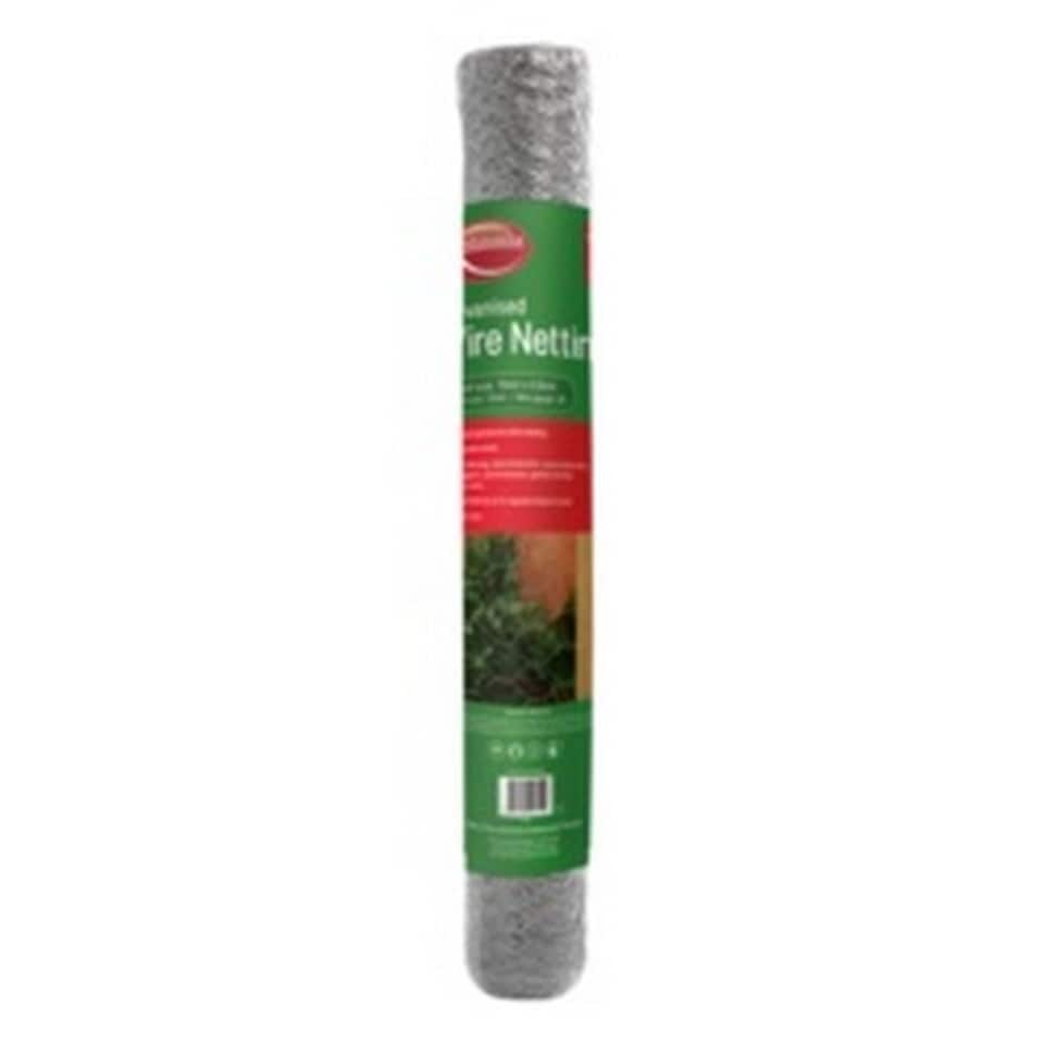 Ambassador Galvanised Wire Garden Netting | Chrome | Chrome | 0.9m x 10m x 13mm | 1
