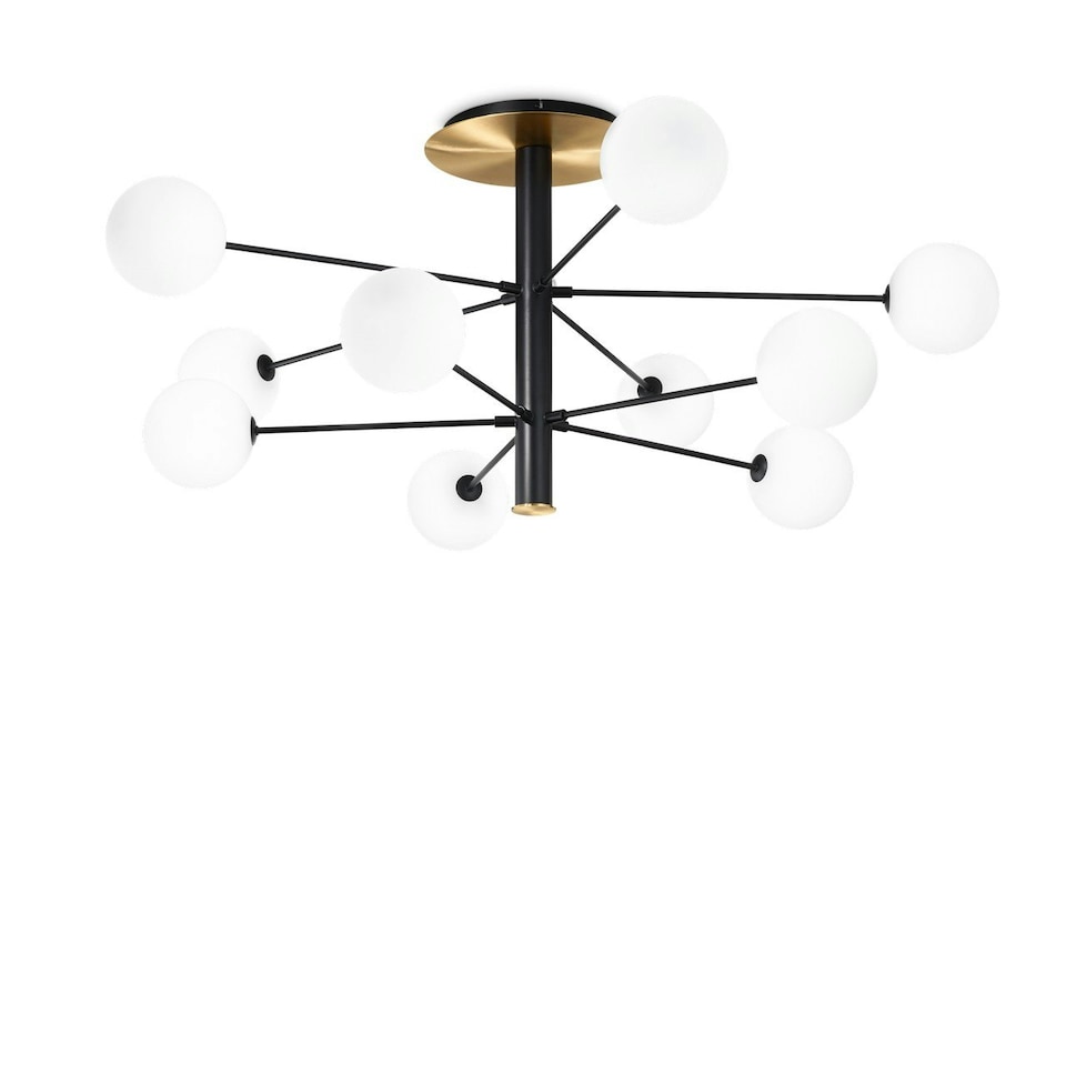 Cosmopolitan 10 Arm Multi Arm Semi Flush Ceiling Light Black
