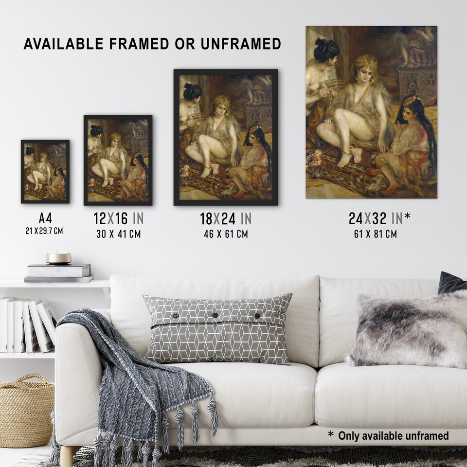 image 1 of Interior of a Harem in Montmartre Renoir Vintage Huge Wall Art Poster 24X32"