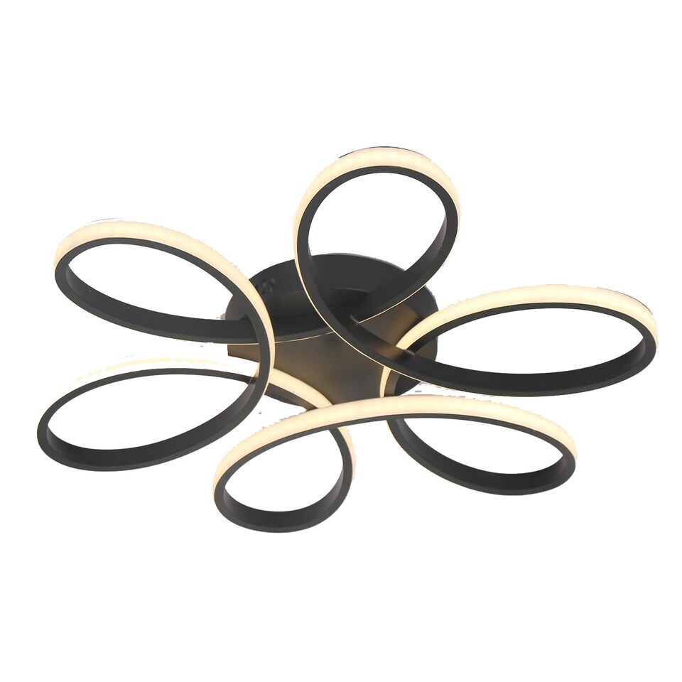 image 1 of Modern Ceiling Light LED Semi Flush Mount Ceiling Fixture Black 43cm