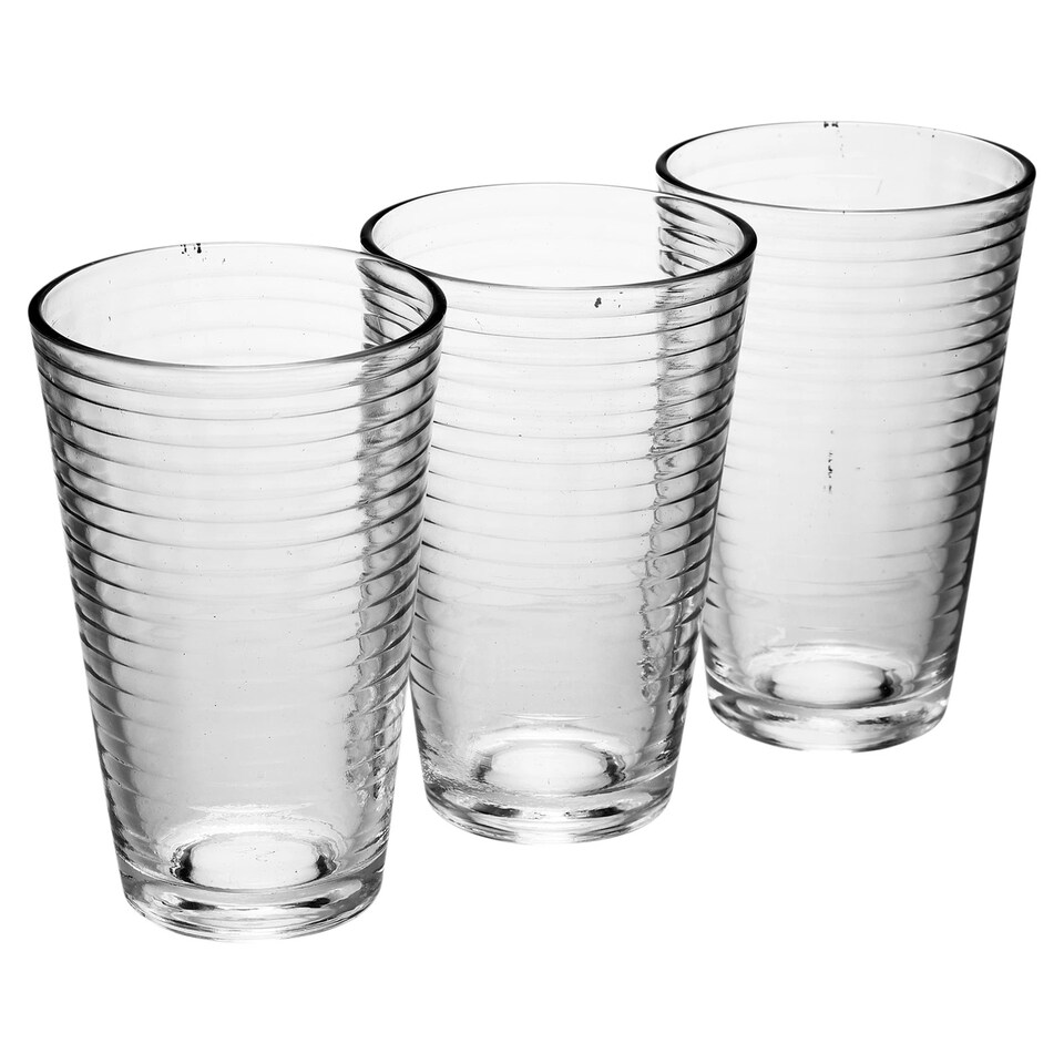image 1 of 300ml Drinking Glasses Sets Glassware Cup Patterned Water Juice Cocktail Tumbler | Clear | Clear | Set of 12 London