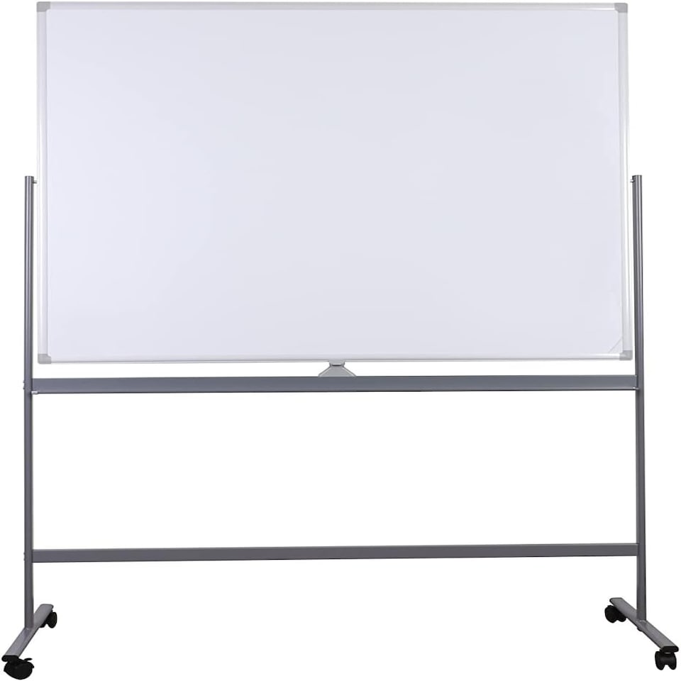Twinco Mobile Double Sided Magnetic Floor Standing Whiteboard 1200x900mm White - TW5468