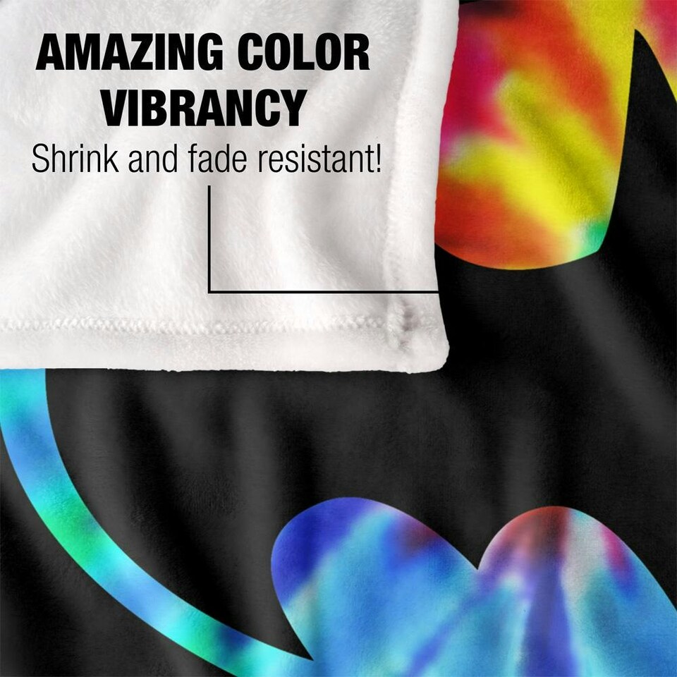 image 1 of Batman Tie Dye Blanket - Multicoloured - One Size