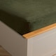 image 2 of OHS Soft Warm Thermal Teddy Fleece 25cm Deep Fitted Bed Sheet, Single - Woodland Green