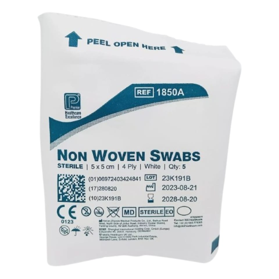 Non-Woven Swabs Sterile 4 Ply 5cm x 5cm – Pack of 30