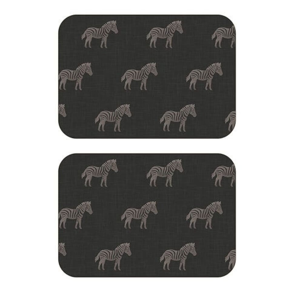 I-Style Luxe Zebra Set of 2 Velvet Backed Placemats