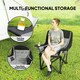 image 4 of Outsunny Camping Chair for Adults, Padded Folding Chair, Olive Green 