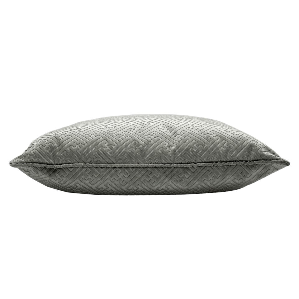 image 1 of Paoletti Florence Embossed Velvet Cushion, Silver, 55 x 55cm