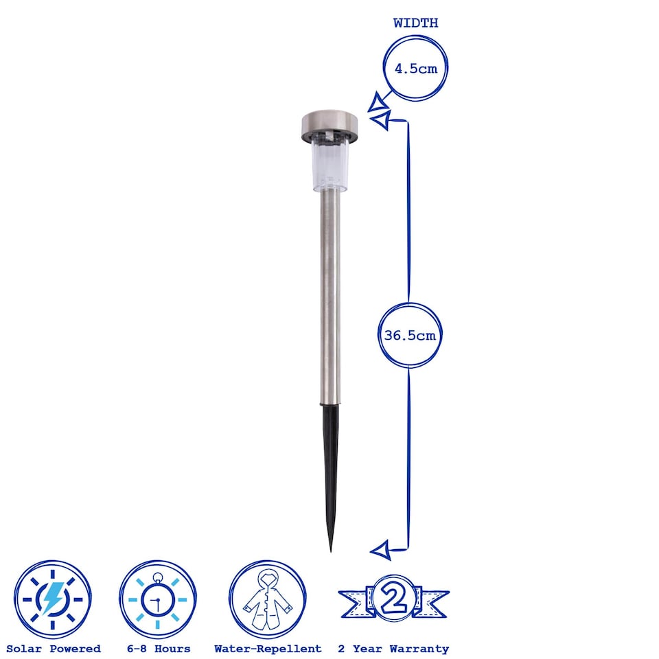 image 1 of Kingavon Colour Changing Solar Pathway Lights - Silver - Pack of 10 | Black | Black