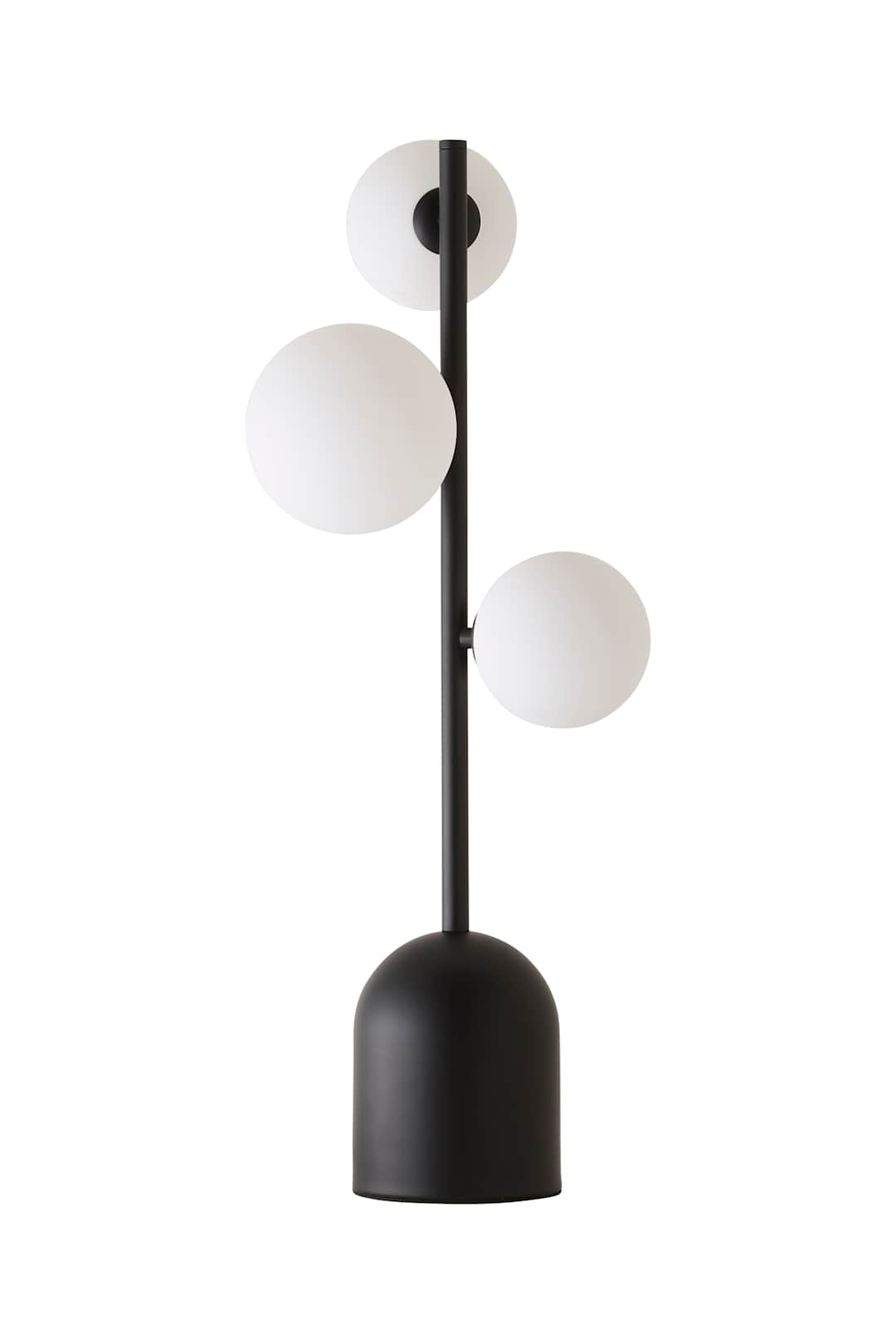 ValueLights Marlow Opaque Glass Globe 3 Way Table Lamp in Black