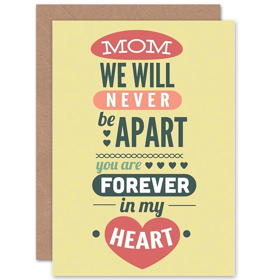 image 1 of Mothers Day Card Best Mothers Day Forever Heart Mum Card