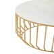 image 3 of Interiors by Premier White Marble Top Coffee Table, Gold Finished Open Frame Marble Coffee Table, Hallway Console Table for Home White