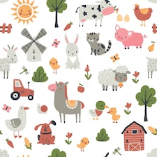 Down On The Farm Wallpaper in Multicoloured | Multi | Multicoloured