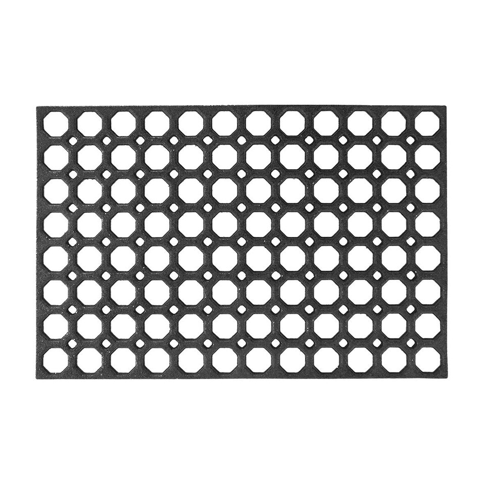 image 1 of Nicoman Rubber Ring Scraper Doormat 60x40cm | Black | 60x40cm