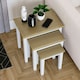 image 4 of Vida Designs Yorkshire Set of 3 Nest of Tables Sofa Side End Table, White & Oak