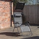 image 2 of Multi Position Garden Gravity Relaxer Chair Sun Lounger with Sun Canopy in Grey