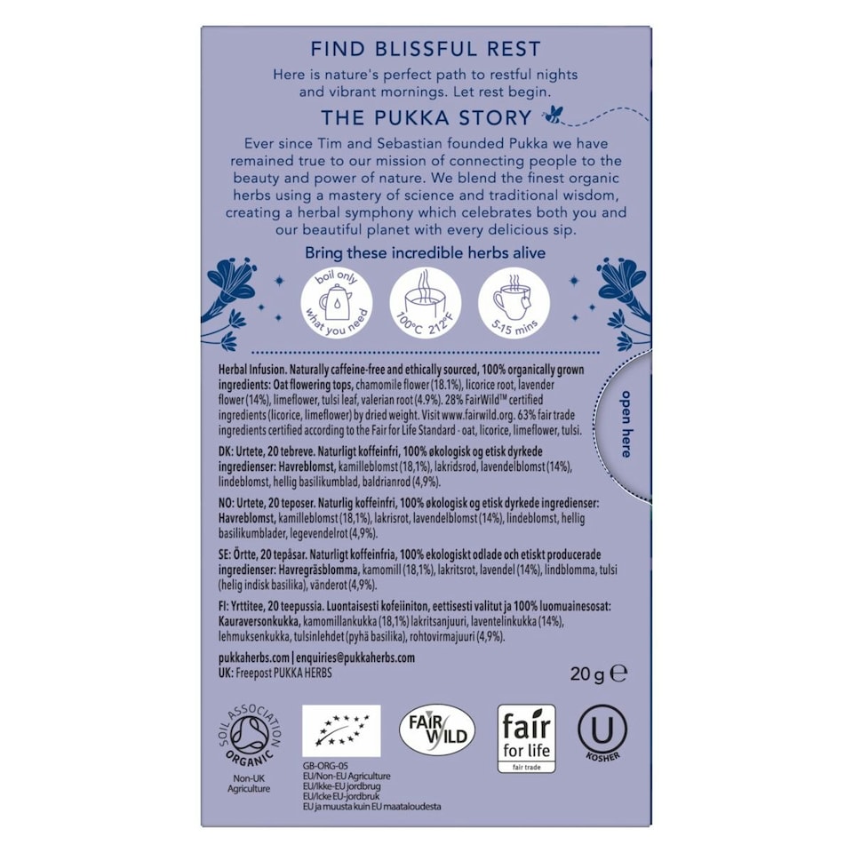 image 1 of Pukka Herbs Organic Herbal Tea, Night Time, 4 Packs, 80 Teabags 4