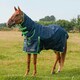 image 1 of Gallop Equestrian Trojan Lite Weight Combo Turnout Green | Size: 5ft 6
Colour: Navy/Green