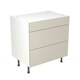 image 1 of 3 Drawer Base Unit 800mm w/ Slab Cabinet Door - Super Gloss Light Grey Grey | Super Gloss Light Grey