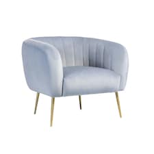 Matilda Velvet Fabric Accent Chair - Light Blue