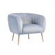 image 1 of Matilda Velvet Fabric Accent Chair - Light Blue